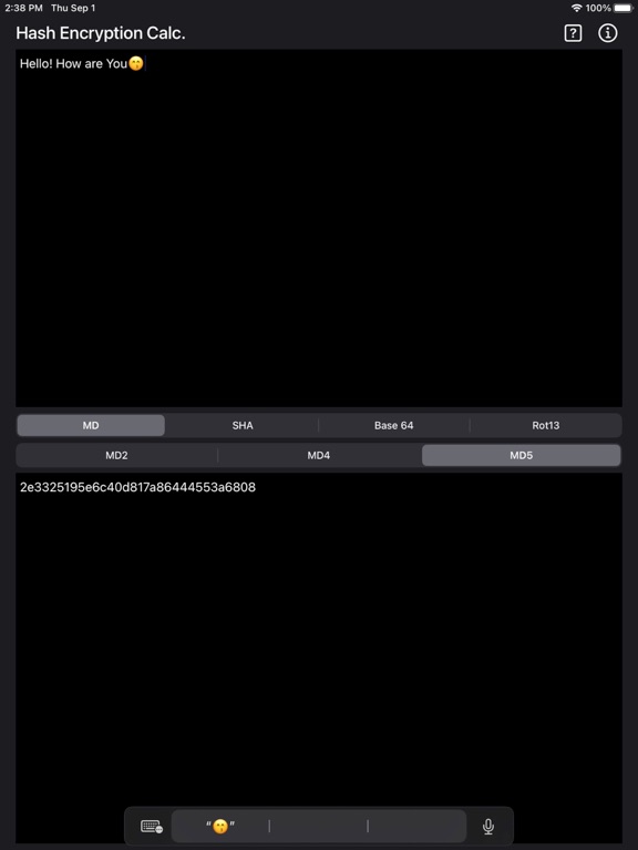 Hash_and_Encryption_Calculator iPadOS App Screenshot 2