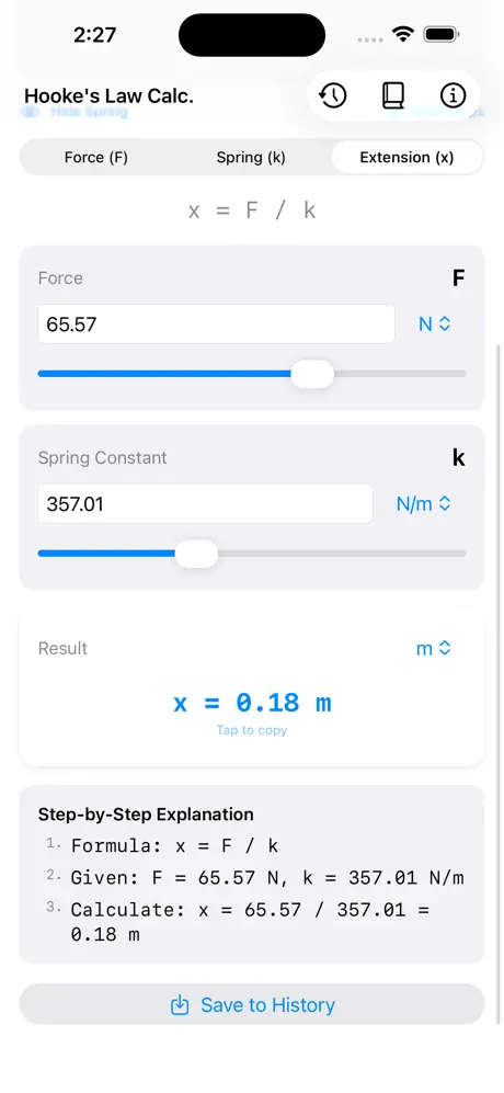Hooke_Law_Calculator iOS App Screenshot 6