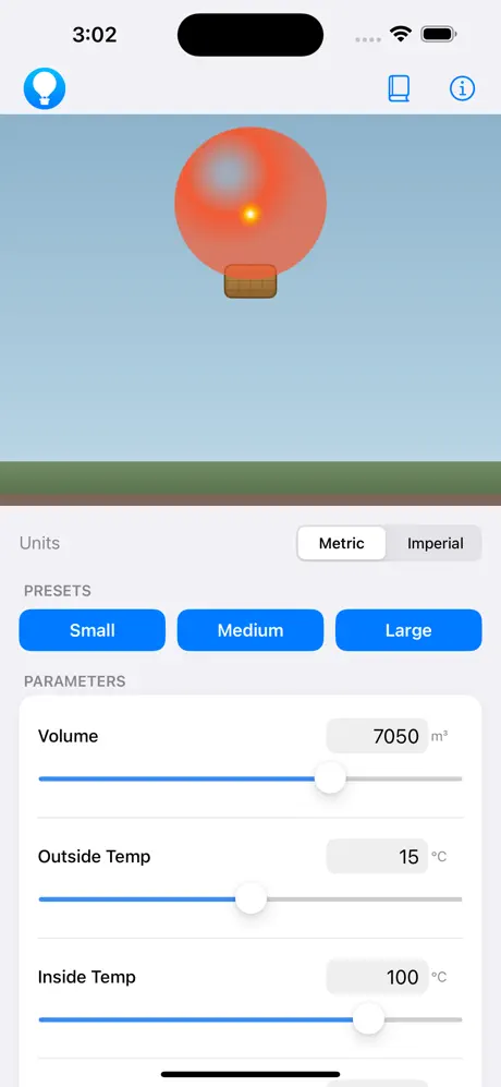 Hot_Air_Balloon_Lift_Calc iOS App Screenshot 1