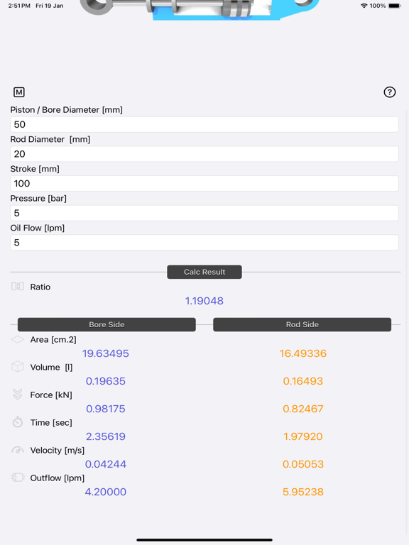 Hydraulic_Cylinder_Calc iPadOS App Screenshot 4