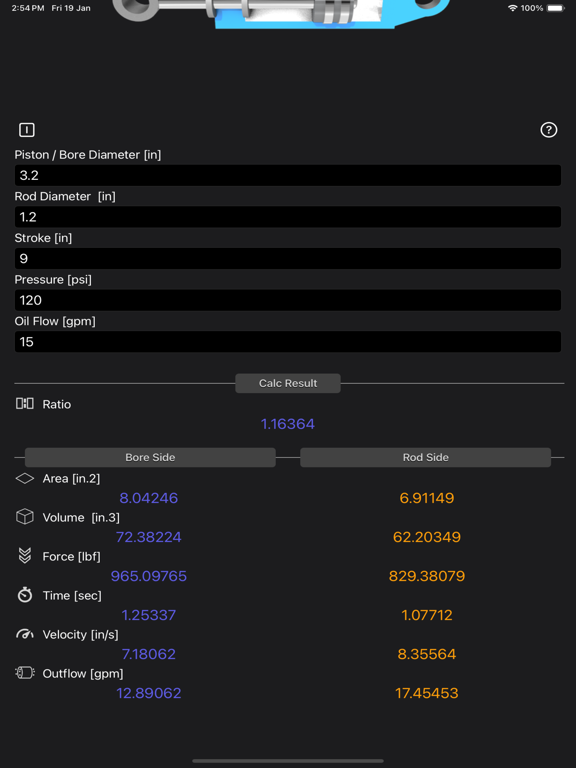 Hydraulic_Cylinder_Calc iPadOS App Screenshot 6