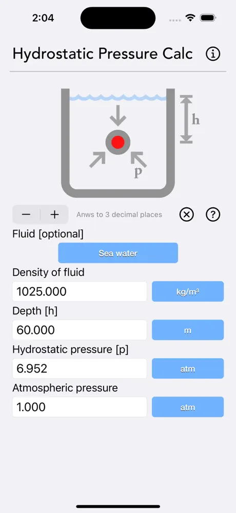 Hydrostatic_Pressure_Calc iOS App Screenshot 3