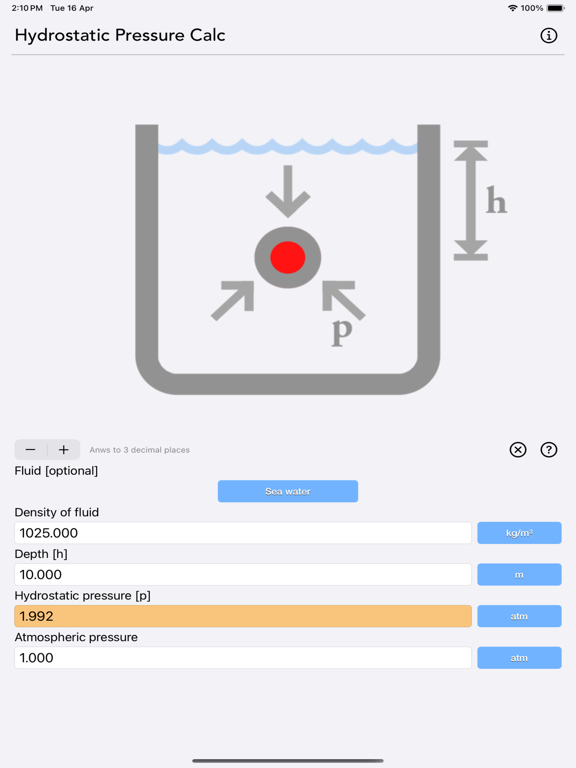 Hydrostatic_Pressure_Calc iPadOS App Screenshot 5