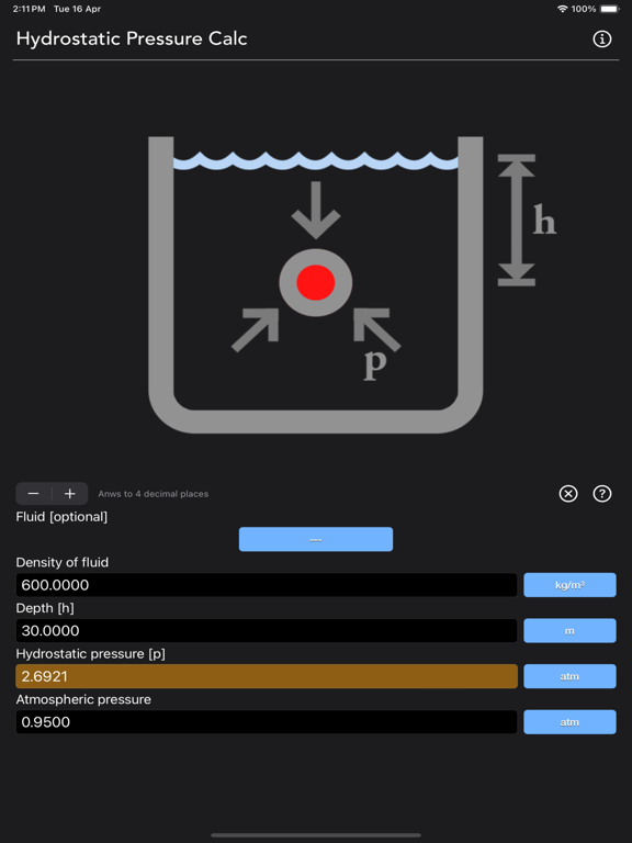 Hydrostatic_Pressure_Calc iPadOS App Screenshot 6