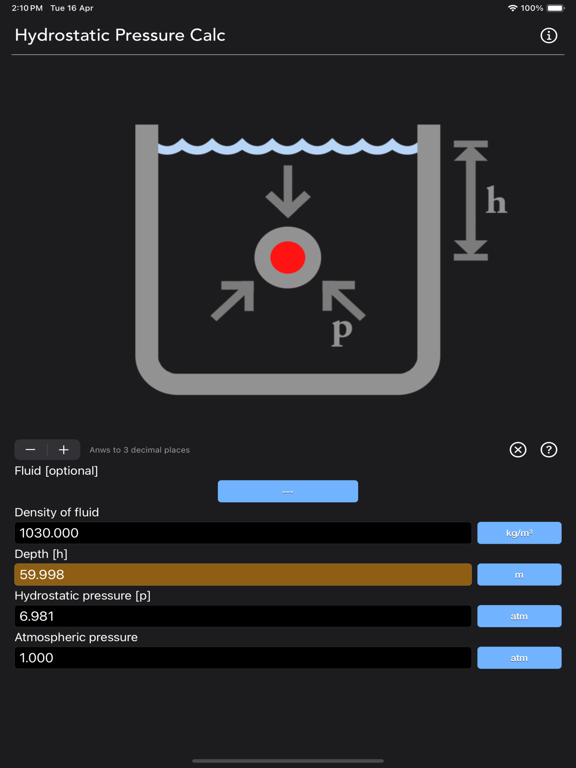 Hydrostatic_Pressure_Calc iPadOS App Screenshot 9
