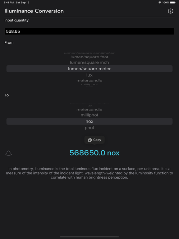 Illuminance_Conversion iPadOS App Screenshot 6