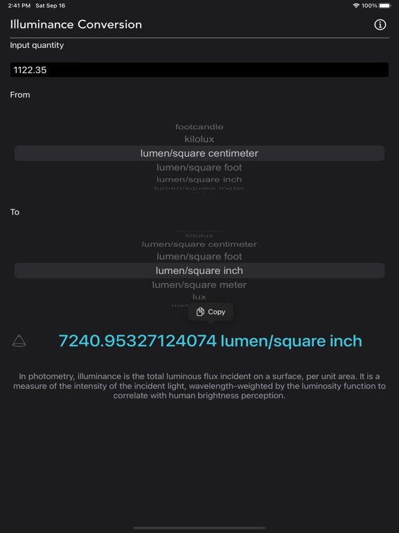 Illuminance_Conversion iPadOS App Screenshot 9