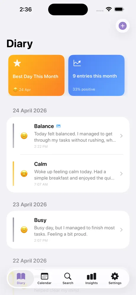 InnerNote_Personal_Diary iOS App Screenshot 1