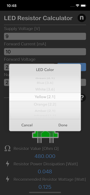 LED Resistor Calculator Plus iOS App for iPhone and iPad