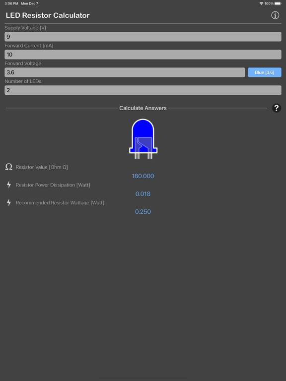 LED_Resistor_Calculator_Plus iPadOS App Screenshot 4