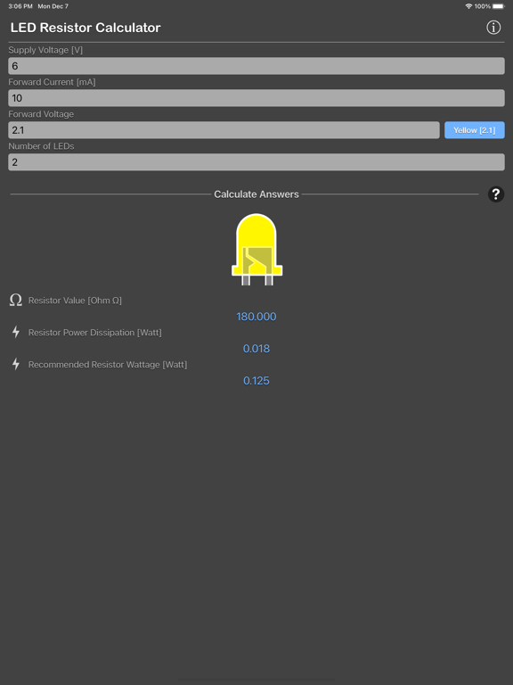 LED_Resistor_Calculator_Plus iPadOS App Screenshot 6