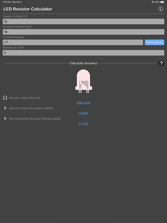 LED_Resistor_Calculator_Plus iPadOS App Screenshot 9