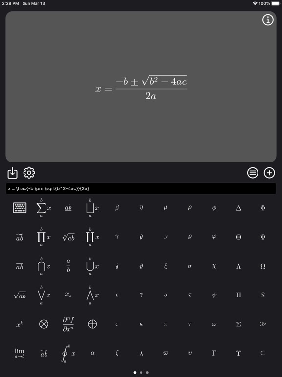 Latex_Equation_Editor iPadOS App Screenshot 1