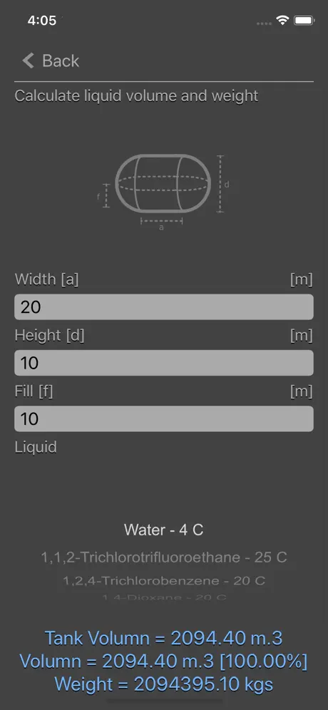 Liquid_Calculator iOS App Screenshot 2