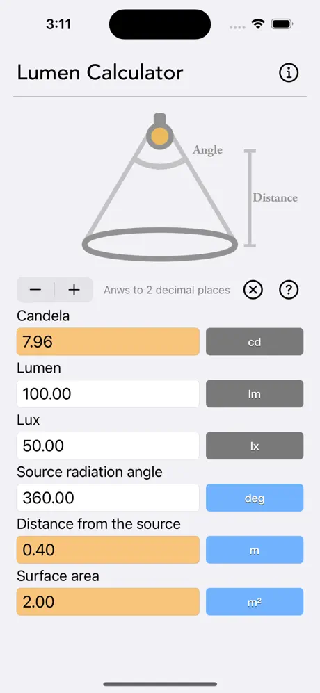 Lumen_Calculator iOS App Screenshot 1