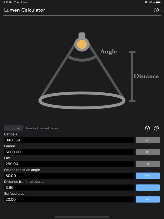 Lumen_Calculator iPadOS App Screenshot 10