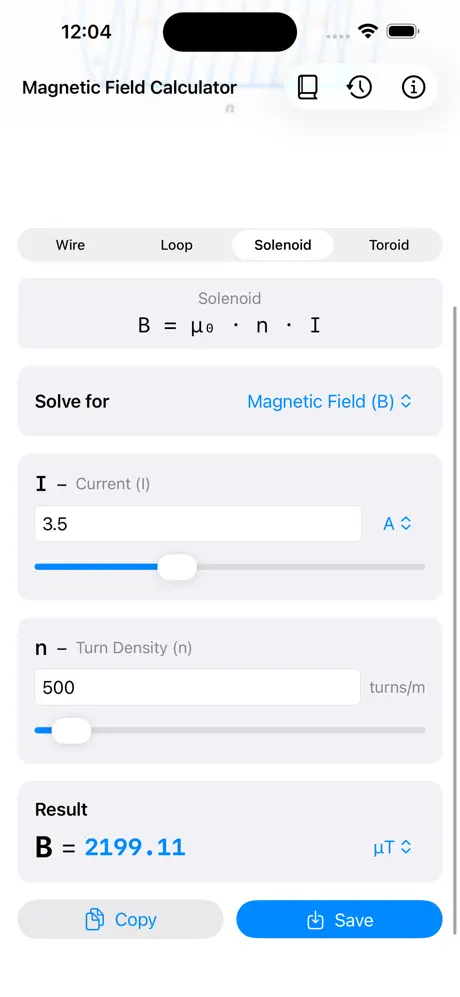 Magnetic_Field_Calc iOS App Screenshot 6