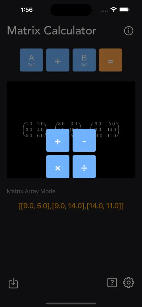 Matrix_Calc_Plus iOS App Screenshot 2