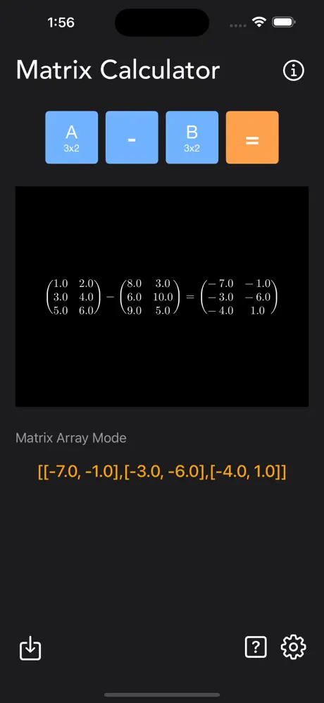 Matrix_Calc_Plus iOS App Screenshot 4