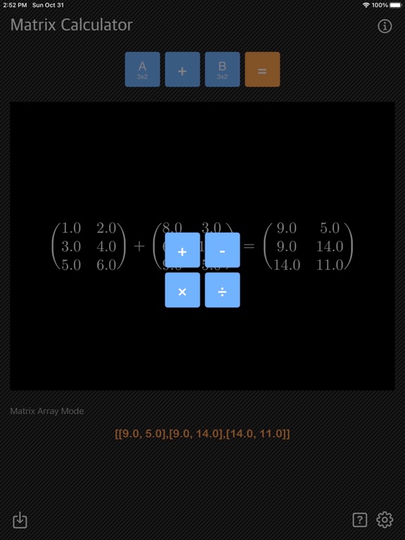 Matrix_Calc_Plus iPadOS App Screenshot 3