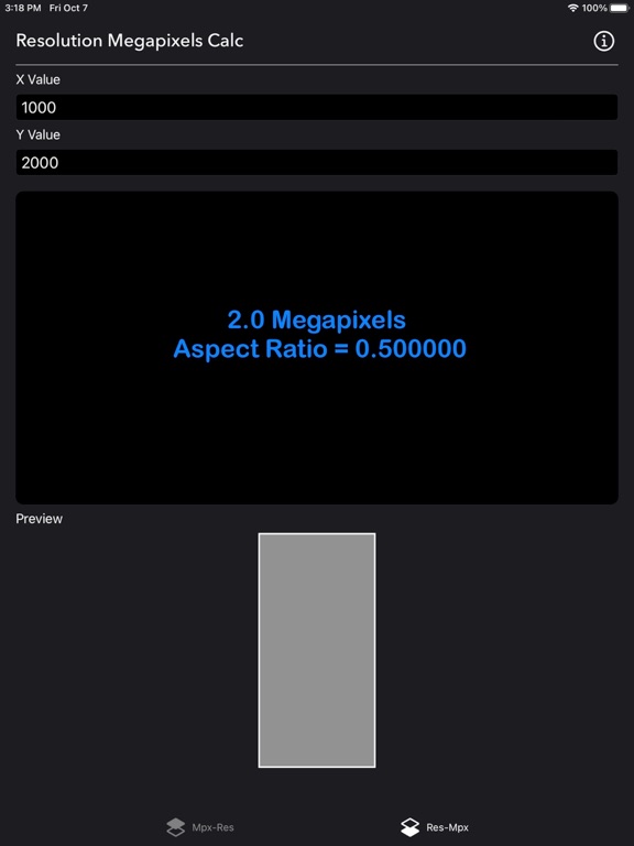 Megapixels_Resolution_Calc iPadOS App Screenshot 6