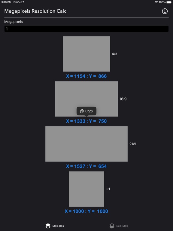 Megapixels_Resolution_Calc iPadOS App Screenshot 8