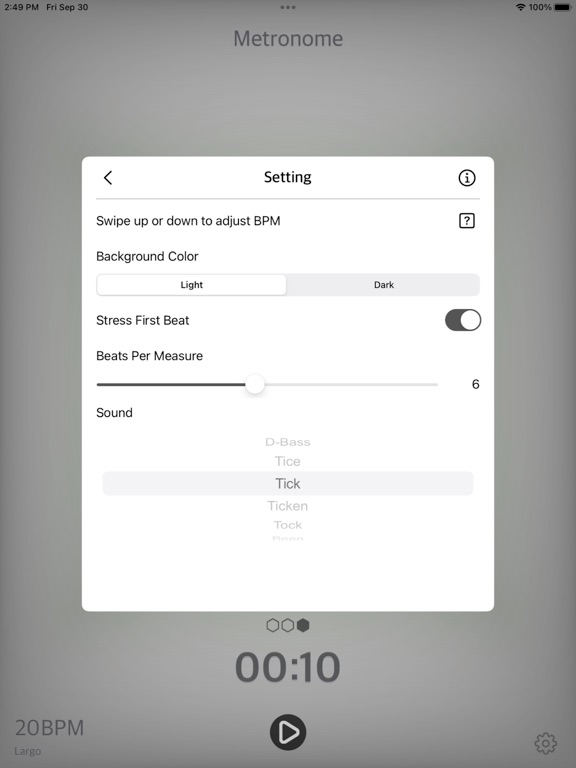 Metronome_3D_Plus iPadOS App Screenshot 2