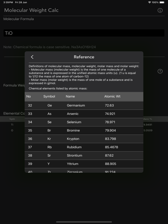 Molecular_Weight_Calculator iPadOS App Screenshot 9