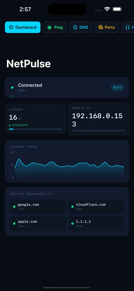 NetPulse iOS App Screenshot 1