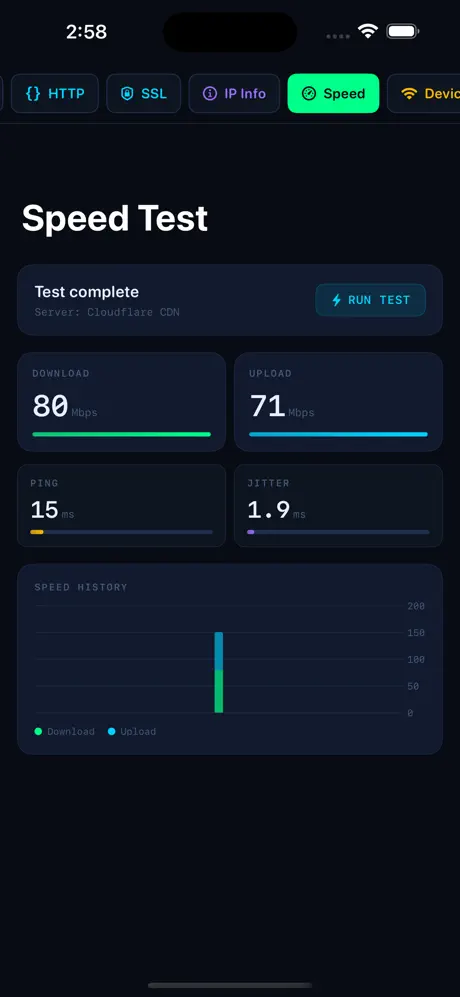 NetPulse iOS App Screenshot 2