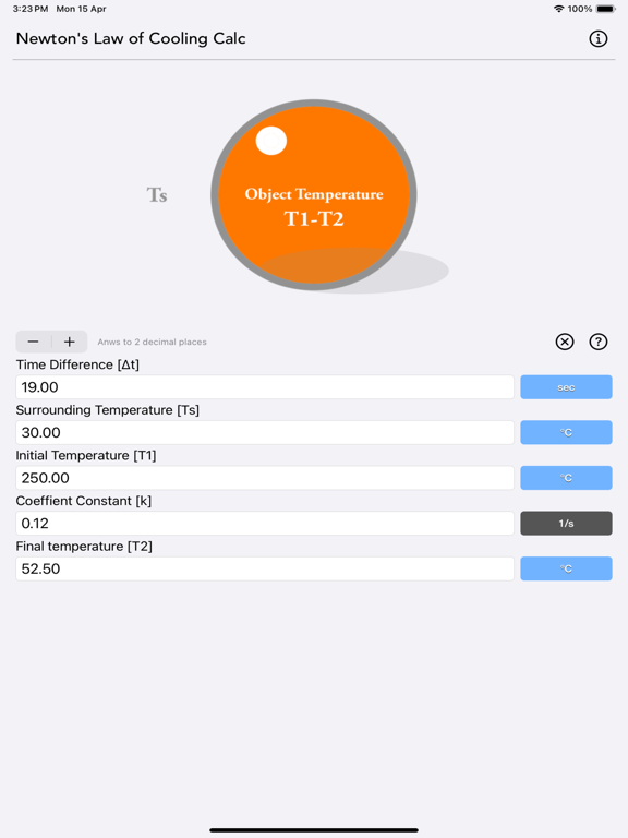 Newton_s_Law_of_Cooling_Calc iPadOS App Screenshot 5