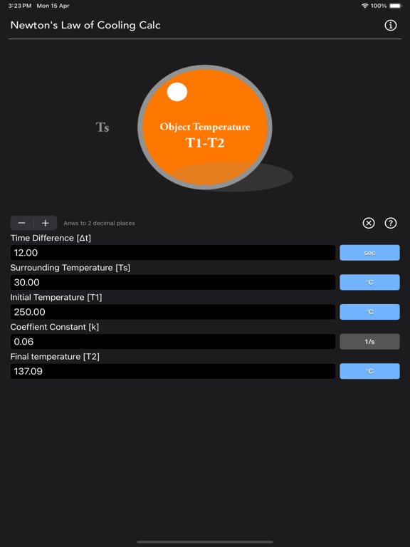 Newton_s_Law_of_Cooling_Calc iPadOS App Screenshot 9