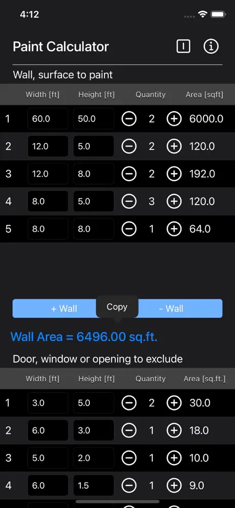 Paint_Calculator_Plus iOS App Screenshot 6