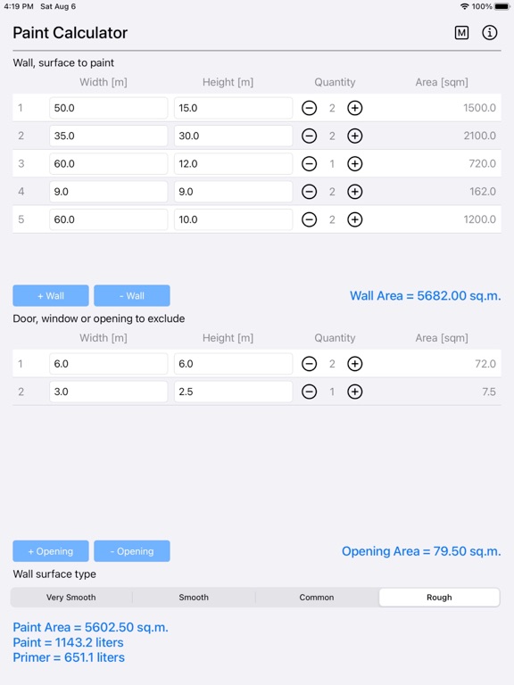 Paint_Calculator_Plus iPadOS App Screenshot 10