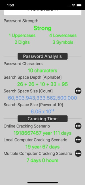 Password Strength Checker iOS App for iPhone and iPad