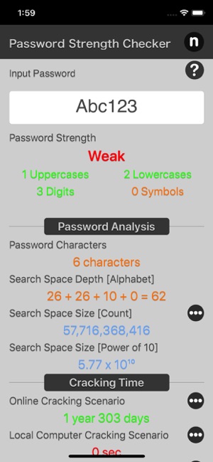 Password Strength Checker iOS App for iPhone and iPad