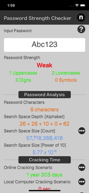 Password Strength Checker iOS App for iPhone and iPad