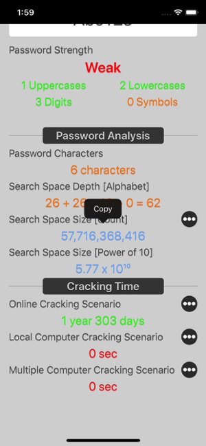 Password Strength Checker iOS App for iPhone and iPad