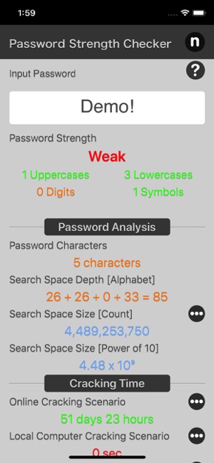 Password Strength Checker iOS App for iPhone and iPad