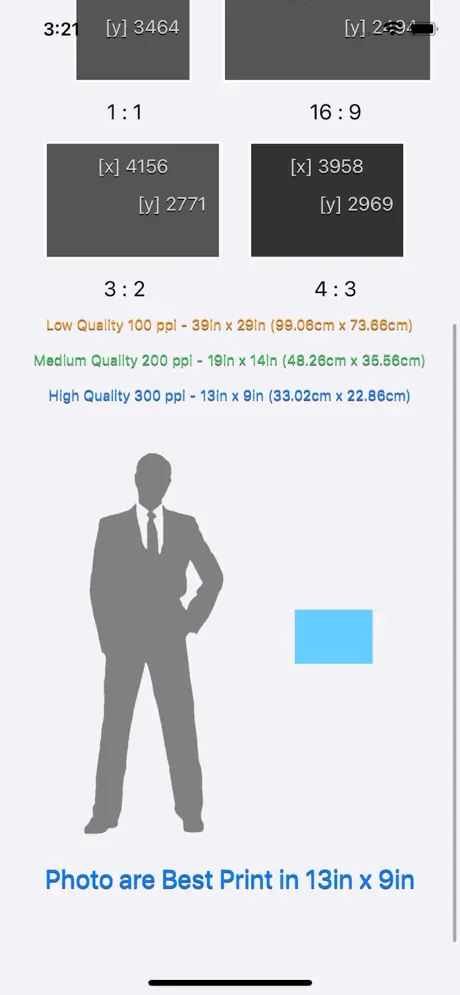 Photo_Print_Sizes_Calculator iOS App Screenshot 2