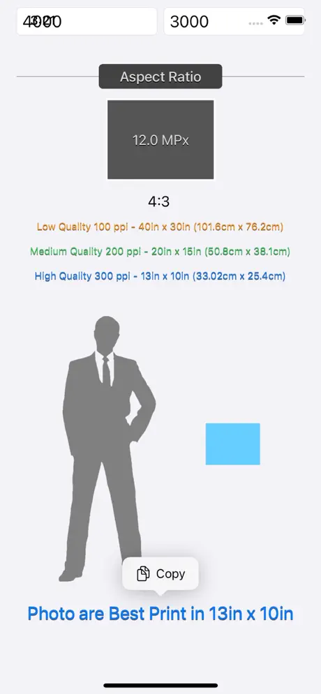 Photo_Print_Sizes_Calculator iOS App Screenshot 4