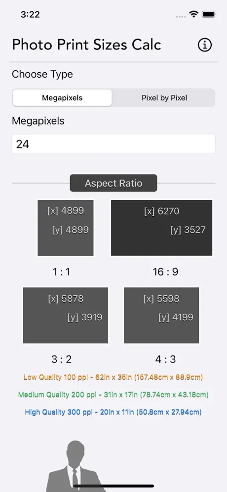 Photo_Print_Sizes_Calculator iOS App Screenshot 5