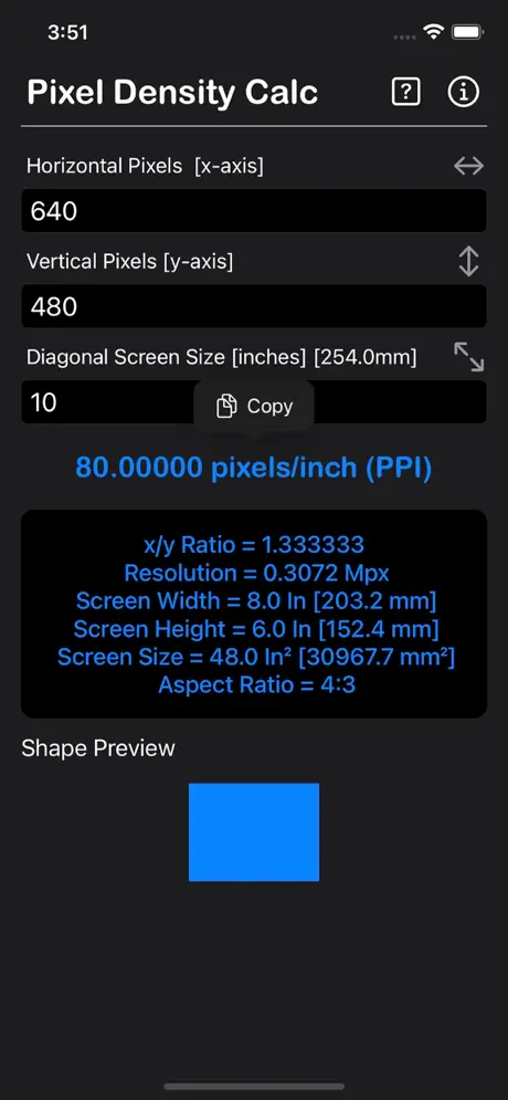 Pixel_Density_Calculator iOS App Screenshot 4