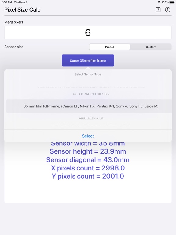 Pixel_Size_Calculator iPadOS App Screenshot 4