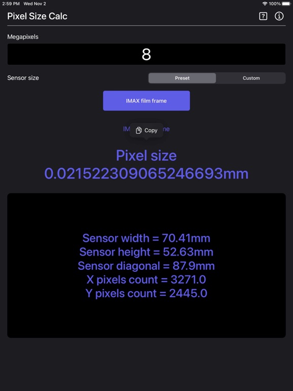 Pixel_Size_Calculator iPadOS App Screenshot 7
