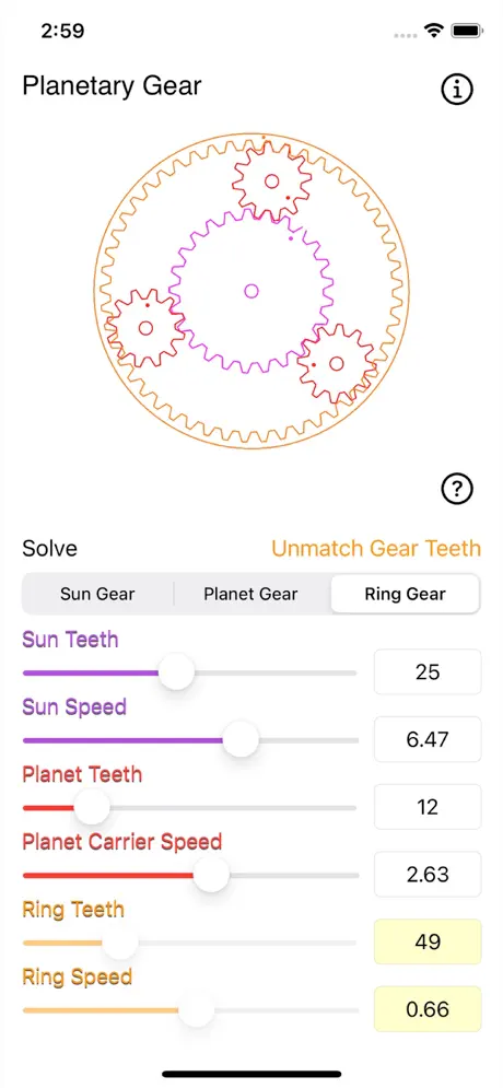 Planetary_Gear_Calculator iOS App Screenshot 4