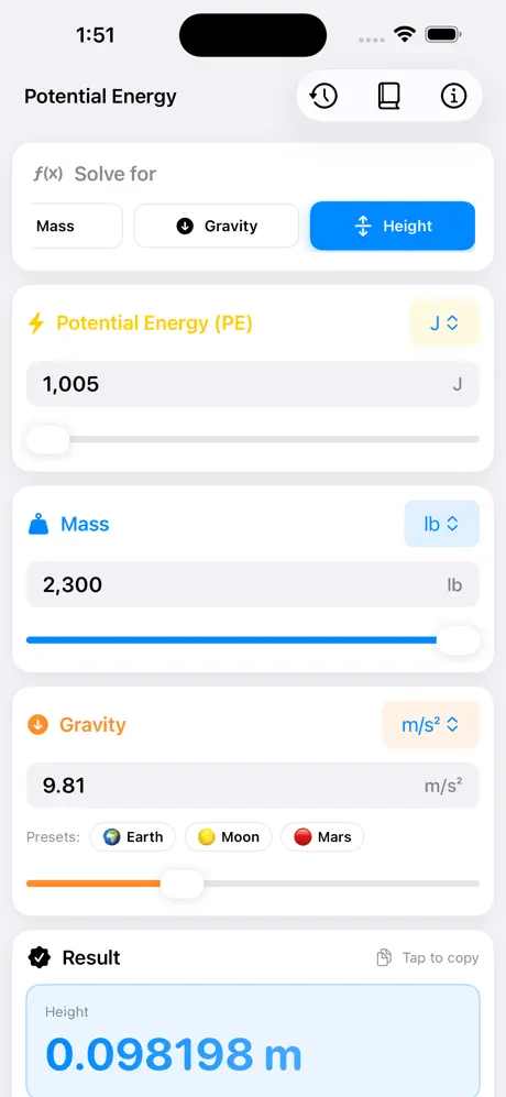Potential_Energy_Calculator iOS App Screenshot 5