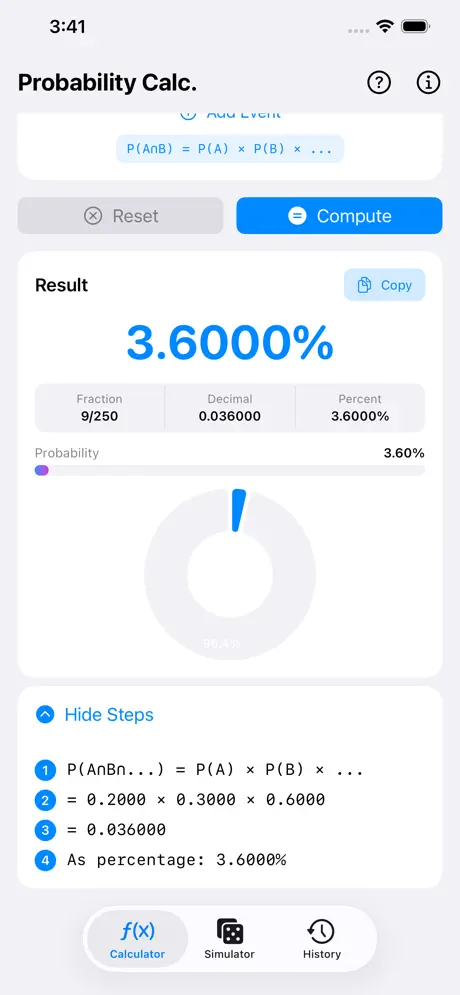 Probability_Calculator_Plus iOS App Screenshot 3