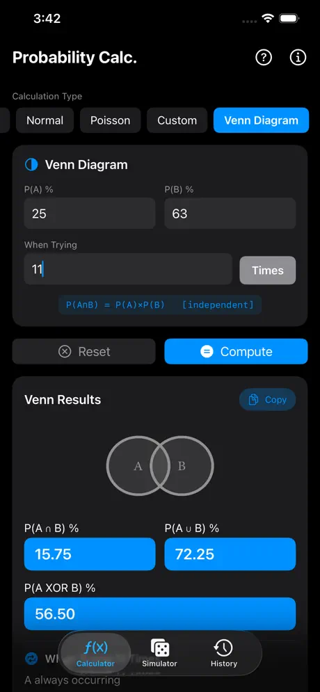 Probability_Calculator_Plus iOS App Screenshot 6