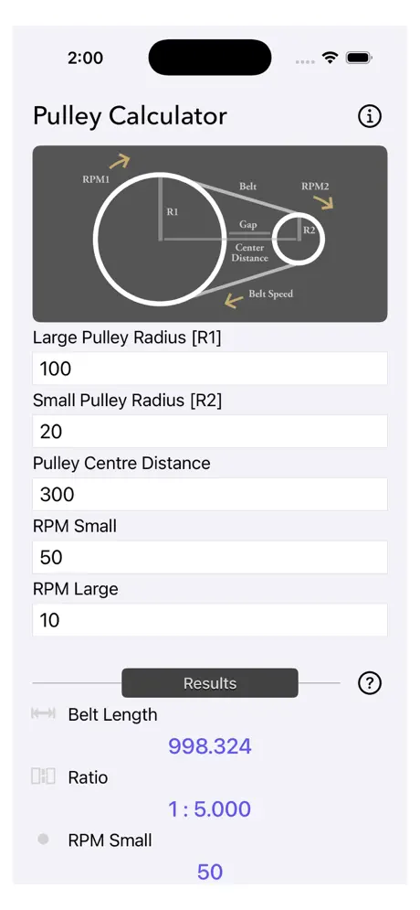 Pulley_Calculator iOS App Screenshot 3
